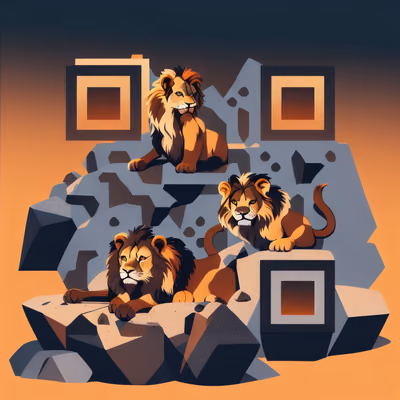 Lion Pride Flat Vector QR Code for Posters — image 1