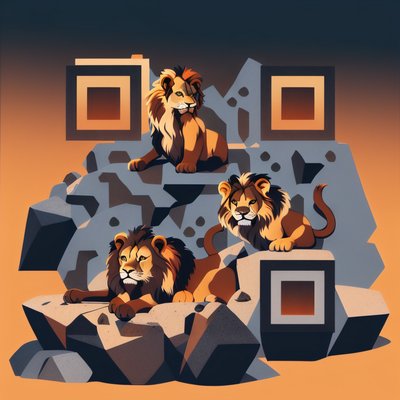 Lion Pride Flat Vector QR Code for Posters
