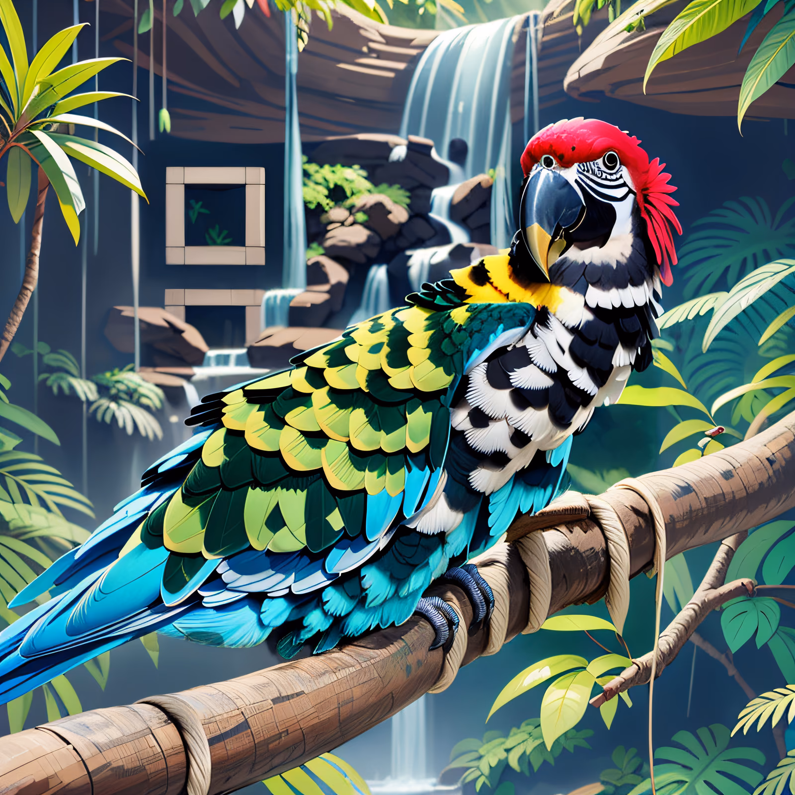 Rainforest Parrot Digital Painting QR Code Art — image 1