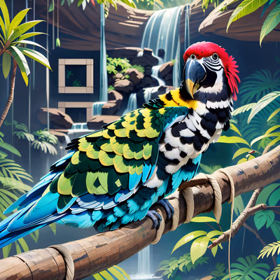 Rainforest Parrot Digital Painting QR Code Art — image 1