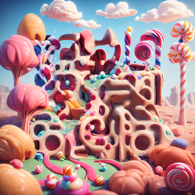 Candy Land 3D Render QR Code for Posters — image 1