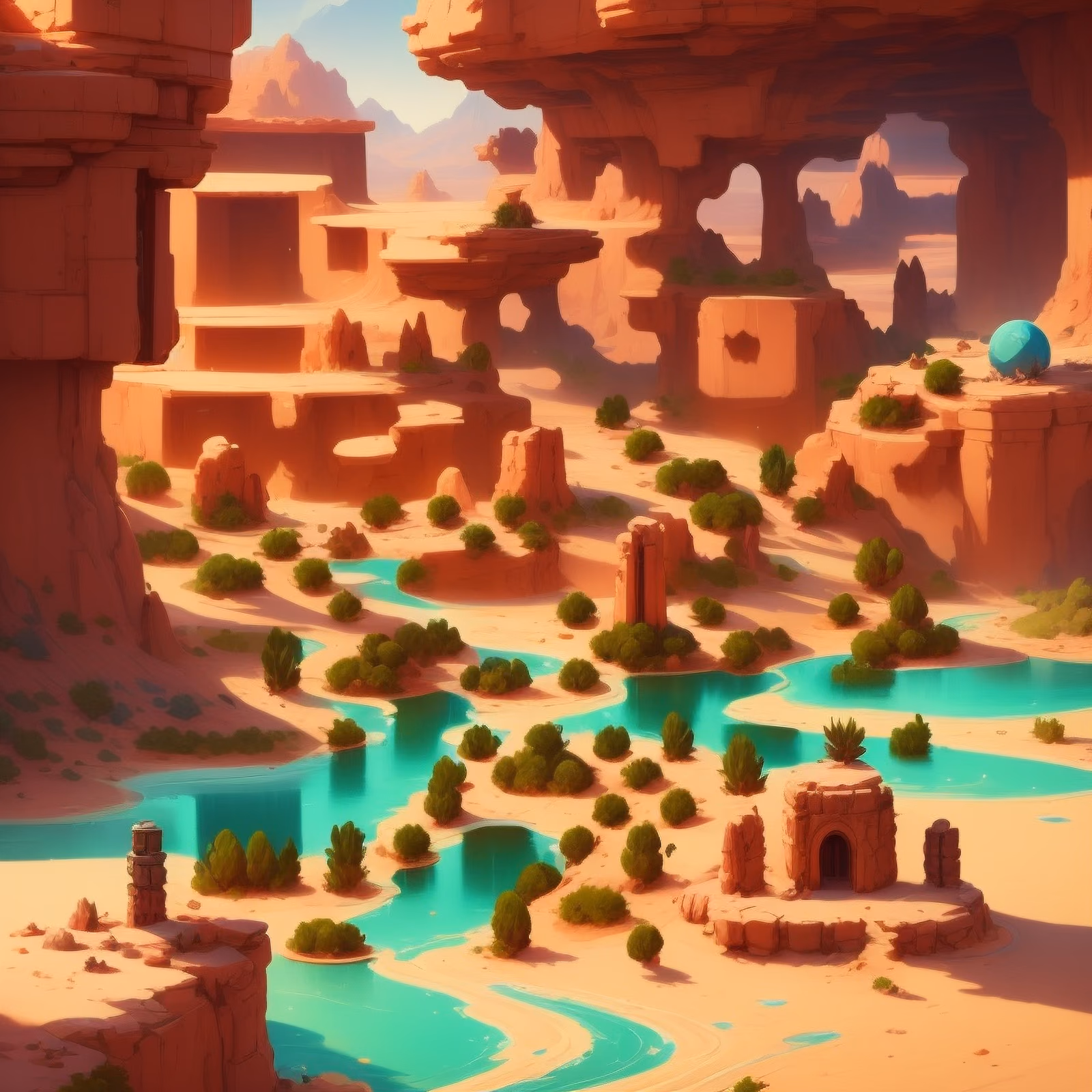 Desert Canyon Game Concept Art QR Code for Posters — image 1