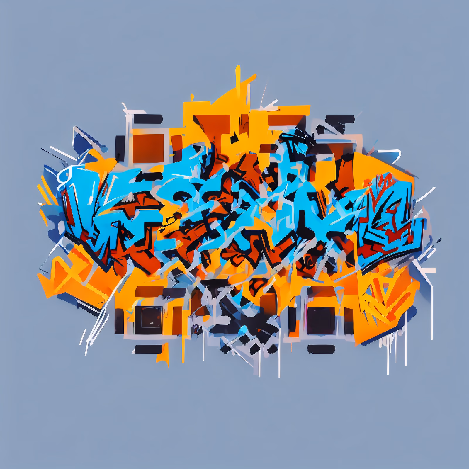 Wildstyle Graffiti Lettering Stylized Illustration QR Code for Stickers — image 1