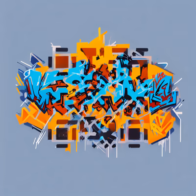 Wildstyle Graffiti Lettering Stylized Illustration QR Code for Stickers — image 1