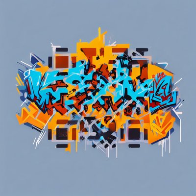 Wildstyle Graffiti Lettering Stylized Illustration QR Code for Stickers