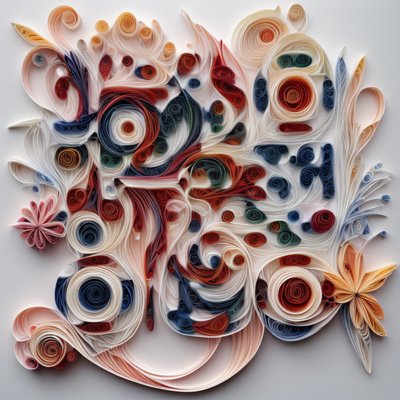 Coiled Paper Swirls Quilling Abstract QR Code Art