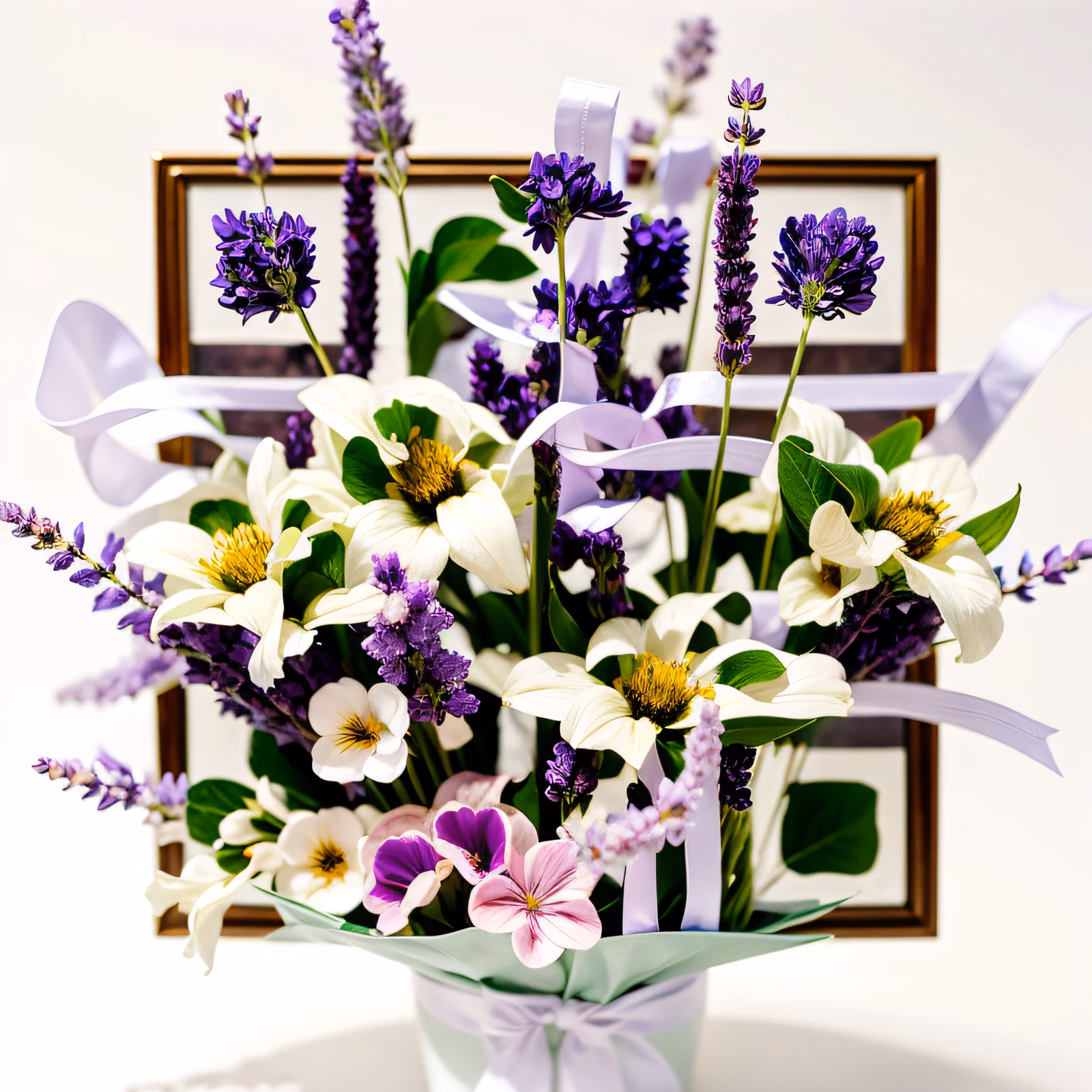 Lavender Bouquet Photo QR Code for Greeting Cards — image 1