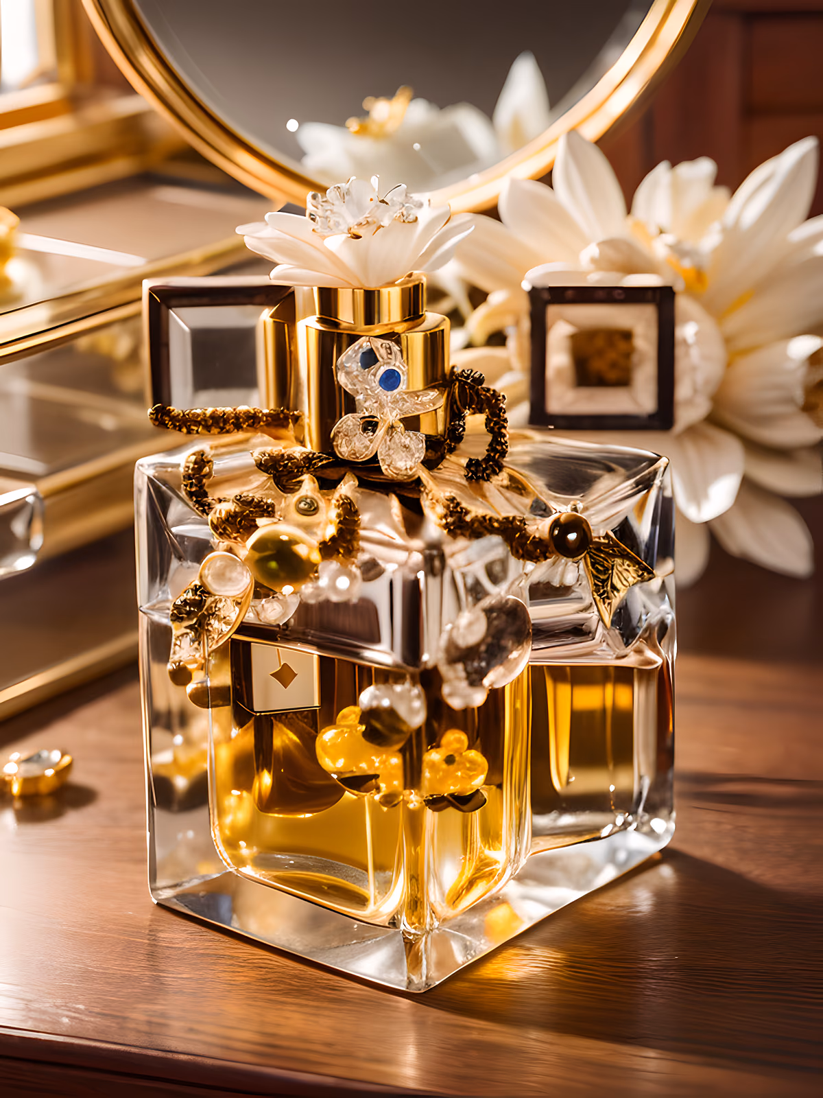 Gold Perfume Bottle Photo QR Code for Packaging — image 1