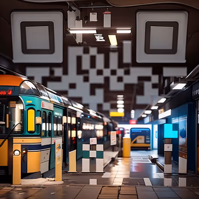 Underground Metro Station 3D QR Code for Posters — image 1