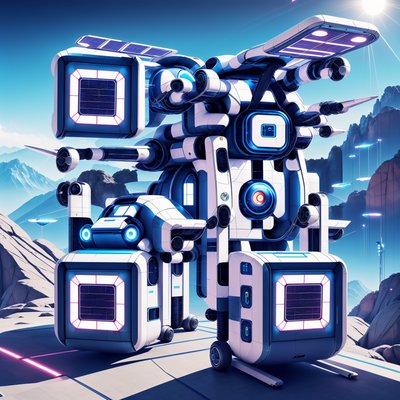 Solar Medical Pod Retrofuturist QR Code for Posters