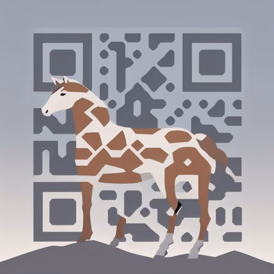 Piebald Horse Flat Vector QR Code Art — image 1