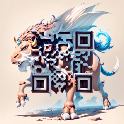 Horned Minotaur Beast Game Art QR Code for Posters — image 1