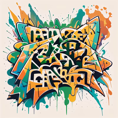 Wildstyle Graffiti Lettering QR Code for Apparel — image 1