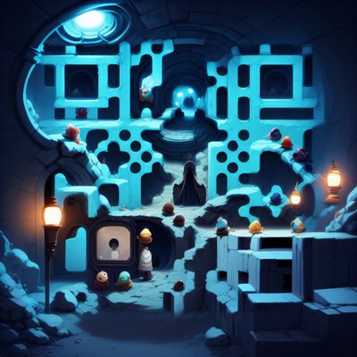 Glowing Fantasy Tunnel Game Art QR Code for Posters