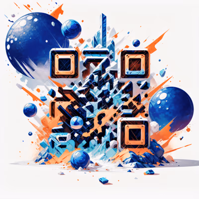 Sapphire Crystal Burst 3D QR Code for Posters — image 1