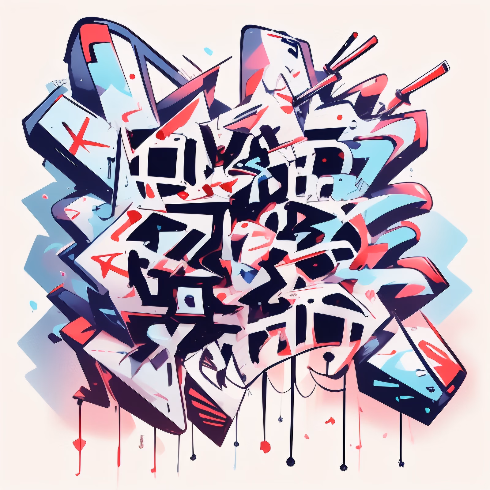 Wildstyle Graffiti Lettering QR Code for Stickers — image 1