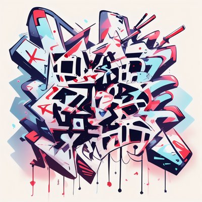 Wildstyle Graffiti Lettering QR Code for Stickers