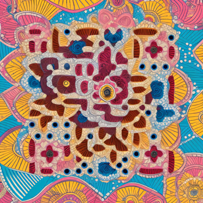 Colorful Floral Mandala Folk QR Code Art — image 1
