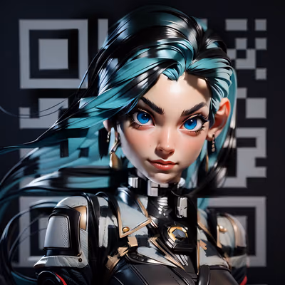 Кибер-девушка в 3D: QR-код для постеров — изображение 1