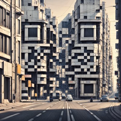 Concrete City Street Realism QR Code Art