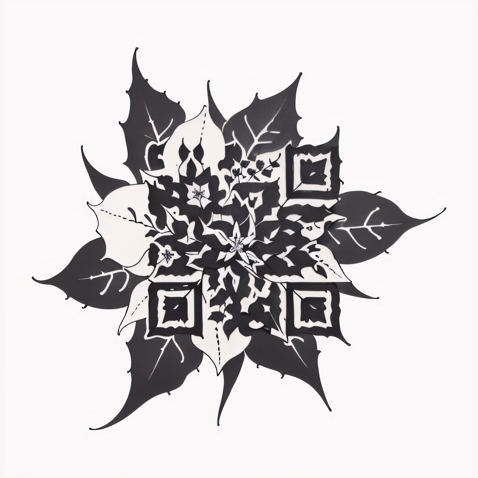 Poinsettia Ink Tattoo QR Code for Temporary Tattoos — image 1