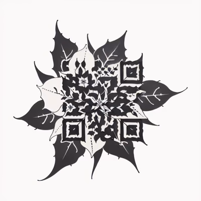 Poinsettia Ink Tattoo QR Code for Temporary Tattoos — image 1