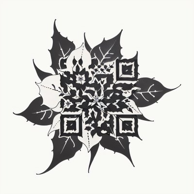 Poinsettia Ink Tattoo QR Code for Temporary Tattoos