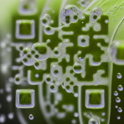 Water Droplets Macro Leaf QR Code for Packaging