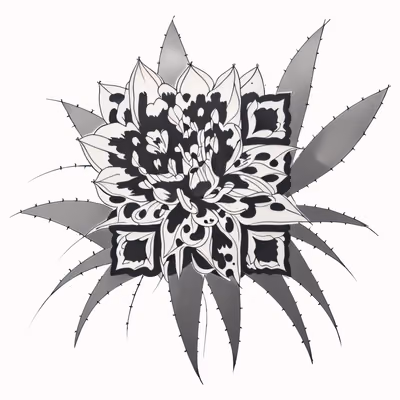 Cactus Flower Ink Tattoo QR Code for Temporary Tattoos — image 1