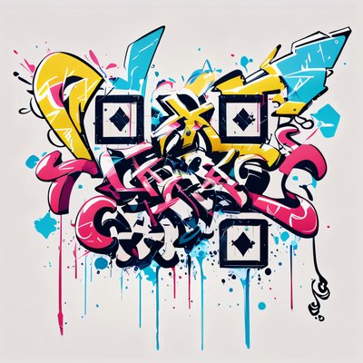 Graffiti Lettering Street Art Calligraphy & Lettering QR Code for Apparel