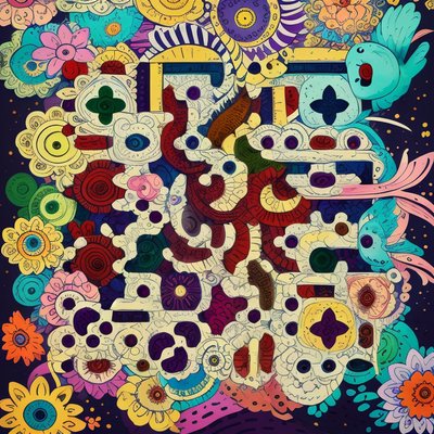 Mandala Flowers and Birds Folk QR Code Art