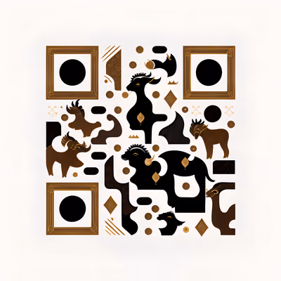 Capricorn Goat Silhouette Flat QR Code Art — image 1