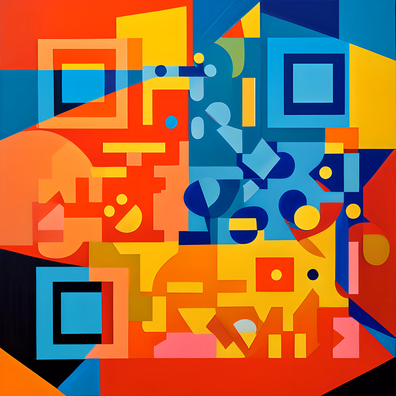 Colorful Geometric Abstract Painting Generative & Geometric Abstract QR Code Art — image 1
