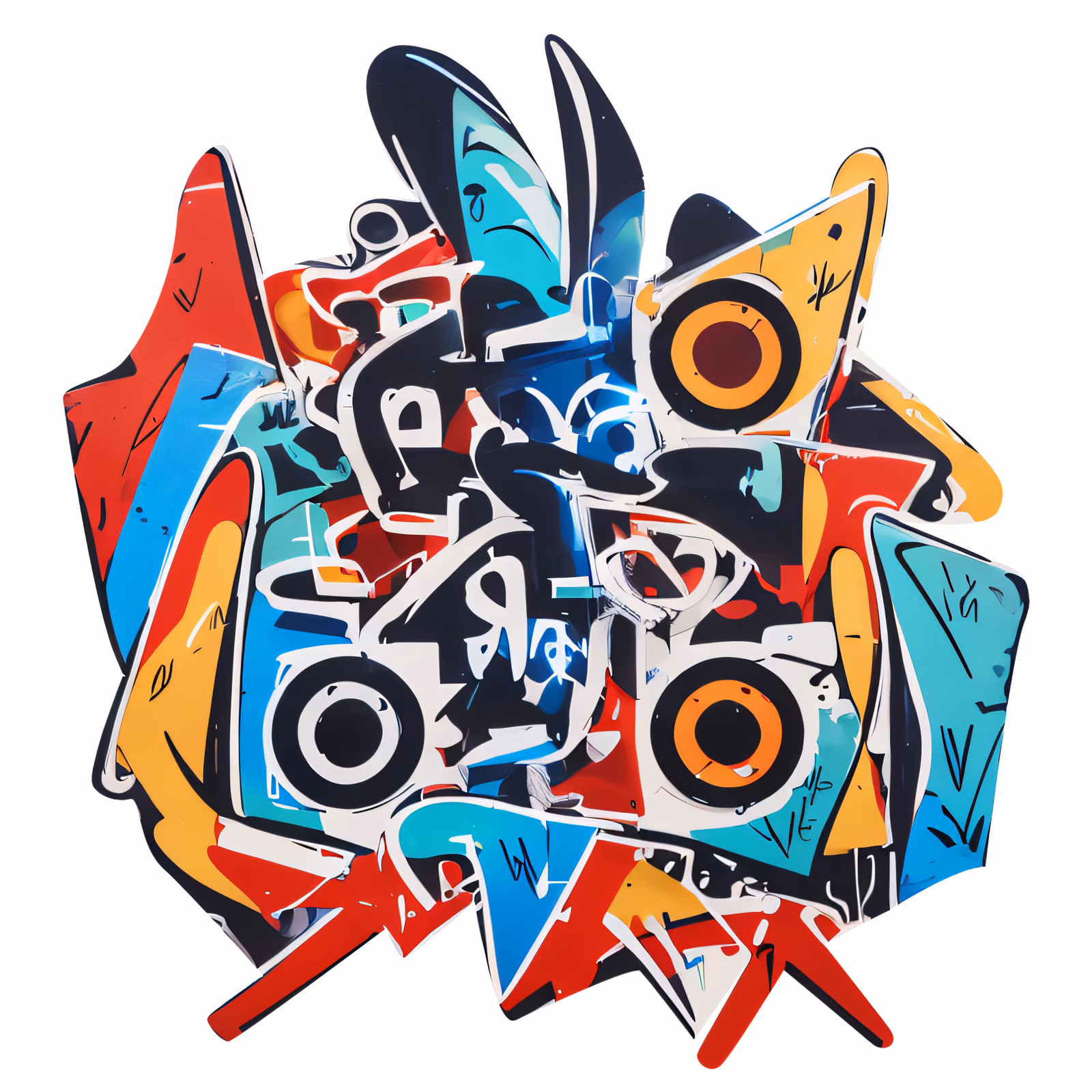 Wildstyle Graffiti Lettering Abstract QR Code for Stickers — image 1