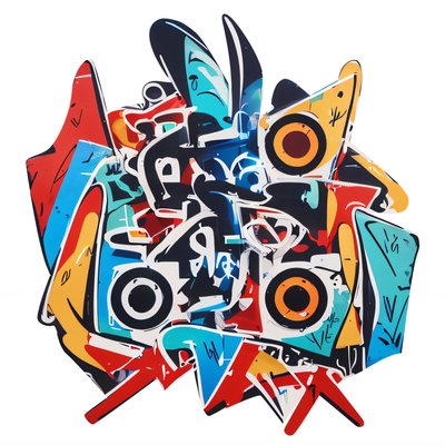 Wildstyle Graffiti Lettering Abstract QR Code for Stickers