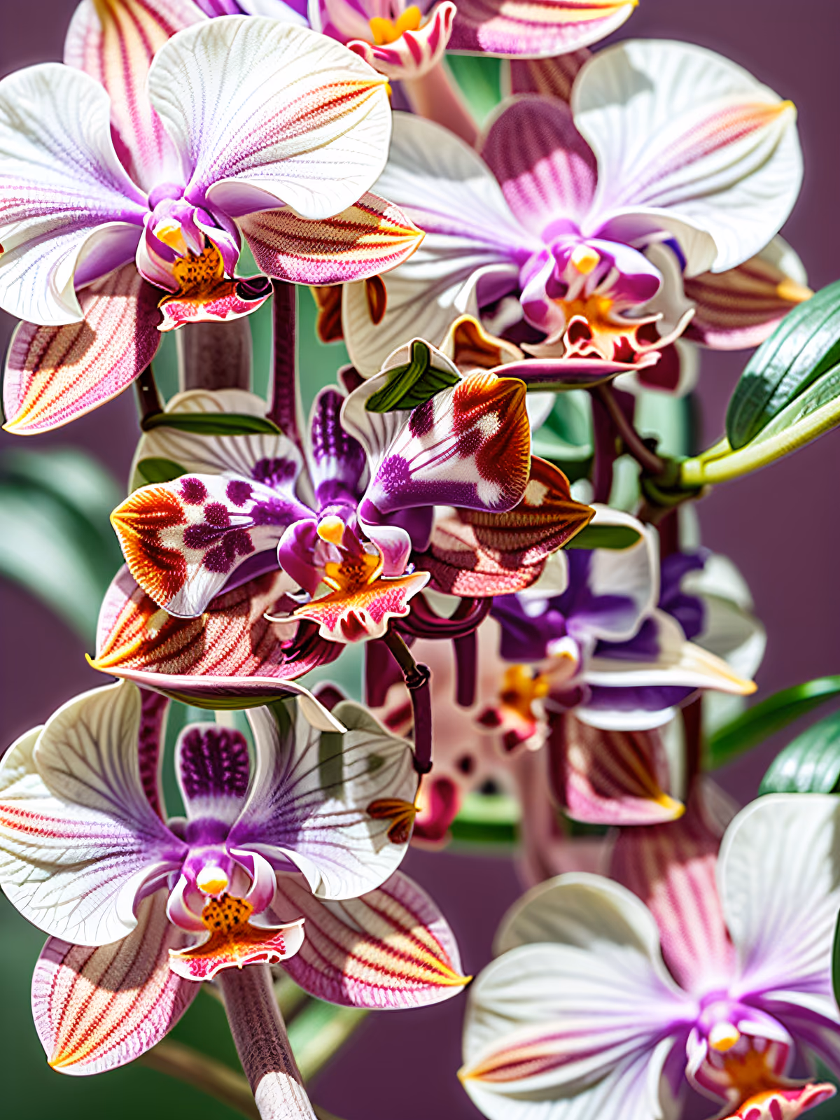 Orchid Branch Macro Photo QR Code Art — image 1