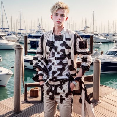 Blonde Boy Marina Portrait QR Code for Posters
