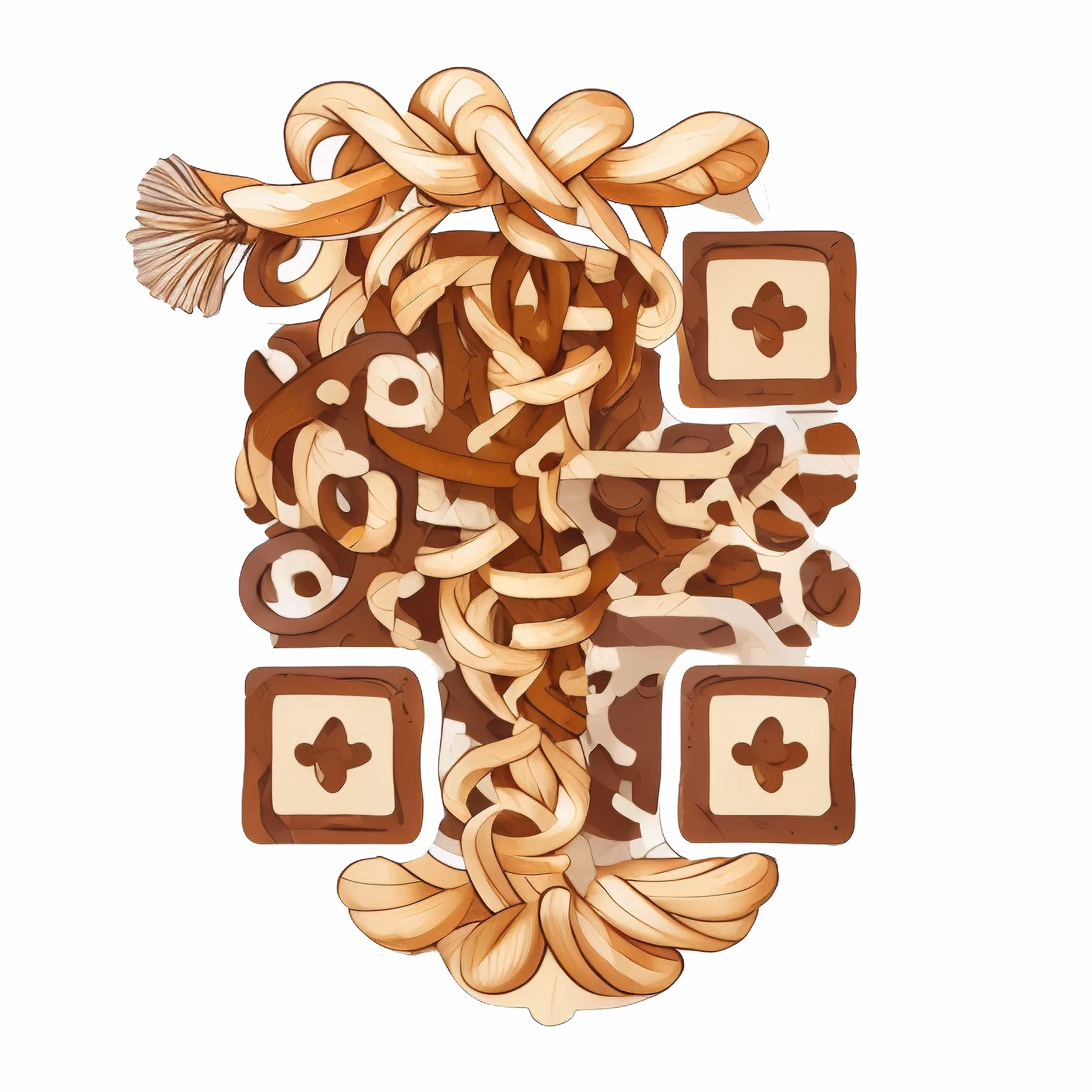 Векторный QR-код из узловатых шнуров для стикеров — изображение 1