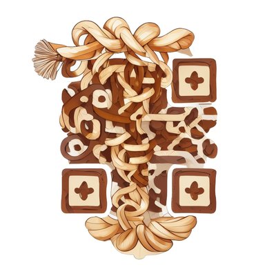 Векторный QR-код из узловатых шнуров для стикеров