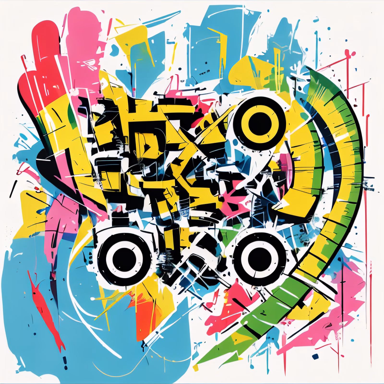 Graffiti Lettering Splatter Abstract QR Code for Posters — image 1