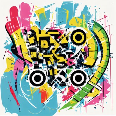 Graffiti Lettering Splatter Abstract QR Code for Posters