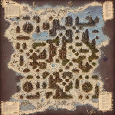 Fantasy World Map Parchment QR Code for Posters