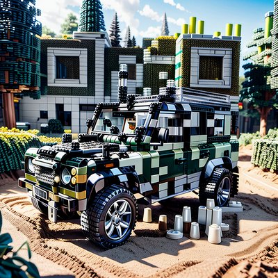 Brick Built Off-Road Truck QR Code for Posters