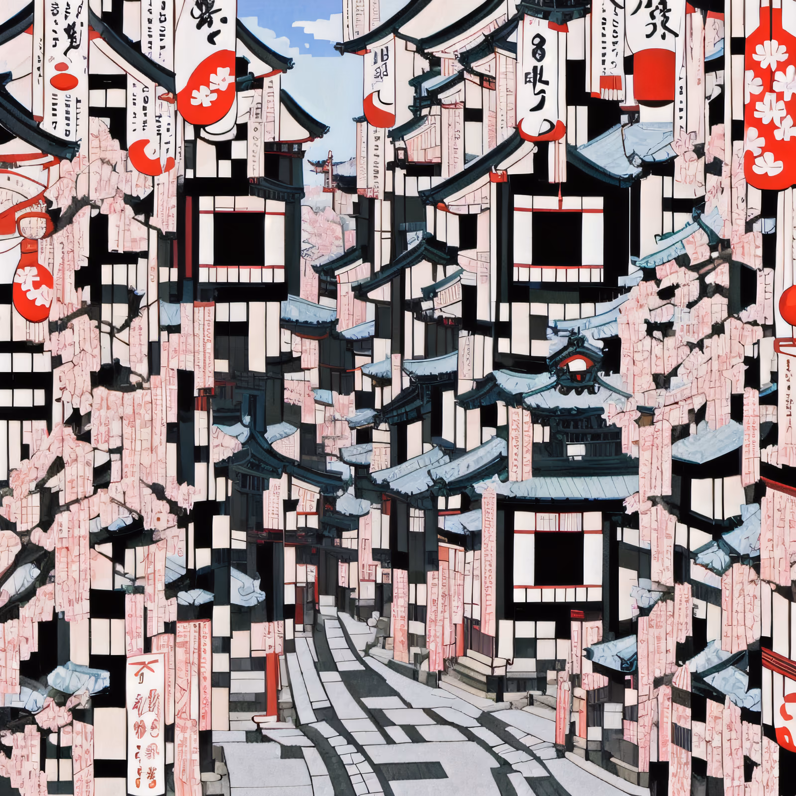 Японская улочка в стиле укиё-э: QR-код — изображение 1