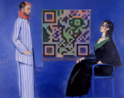 Matisse Style Conversation Oil Painting QR Code Art — image 1