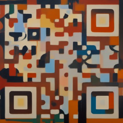 Выразительная абстрактная живопись маслом: QR-код