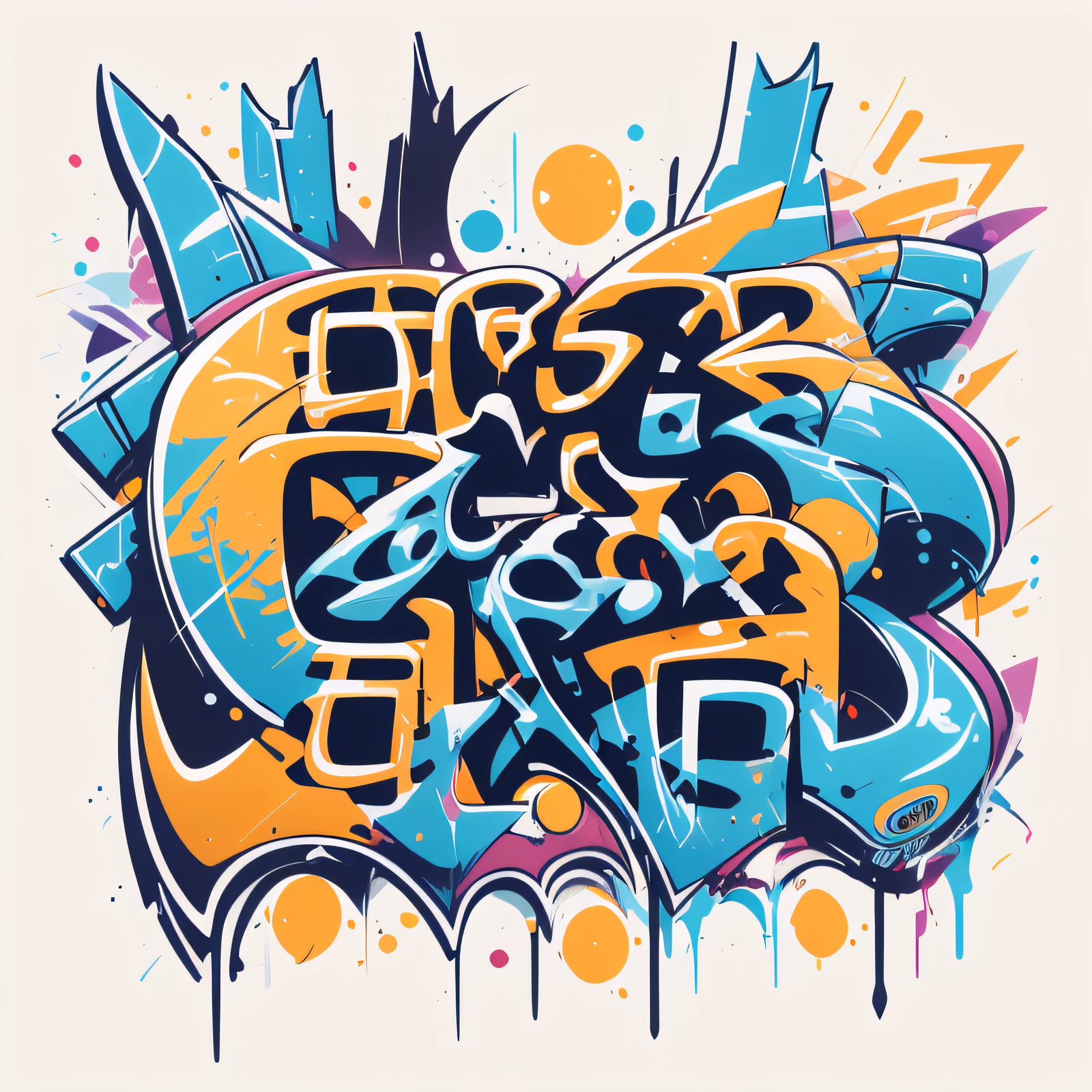 Wildstyle Graffiti Lettering QR Code for Apparel — image 1