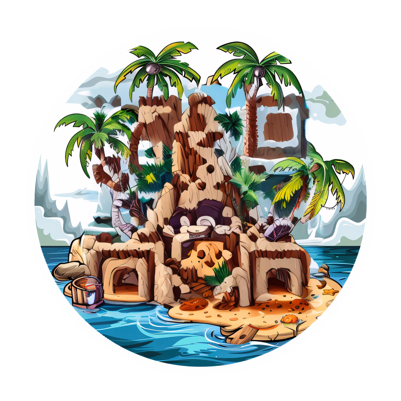 Остров сокровищ: векторный QR-код для наклеек — изображение 1