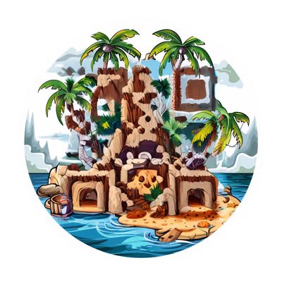 Остров сокровищ: векторный QR-код для наклеек — изображение 1
