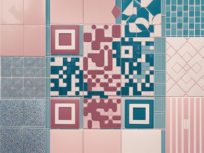 Pastel Ceramic Tile Patchwork QR Code Art